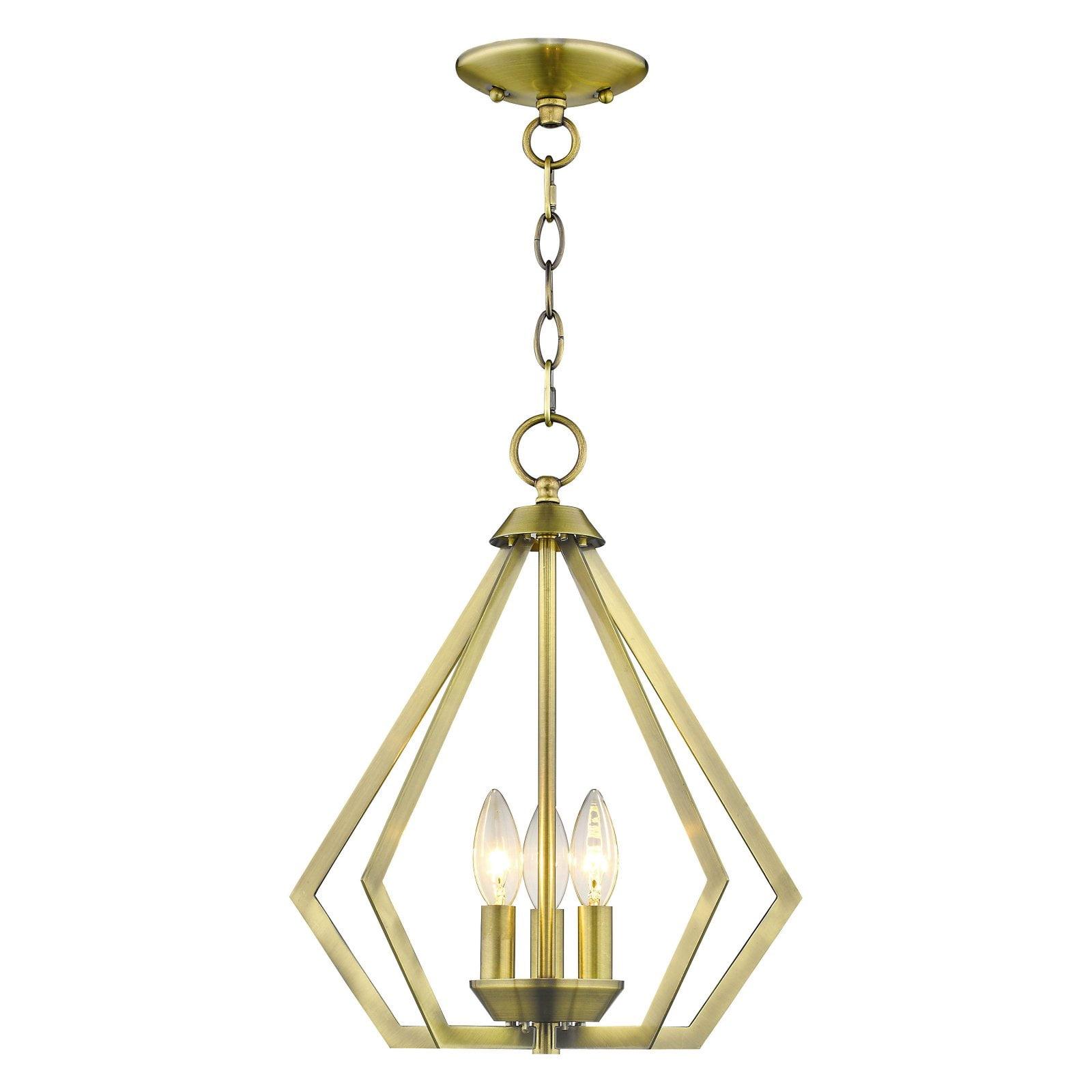 Livex Lighting Prism 3 - Light Chandelier in  Antique Brass