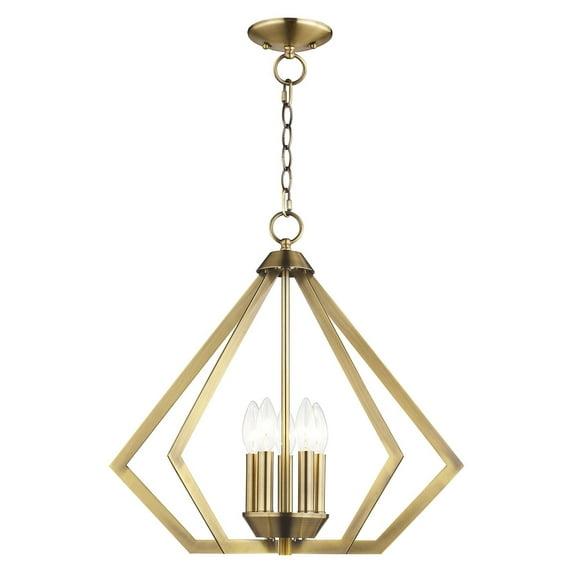 Livex Lighting Prism 5 - Light Chandelier in Antique Brass