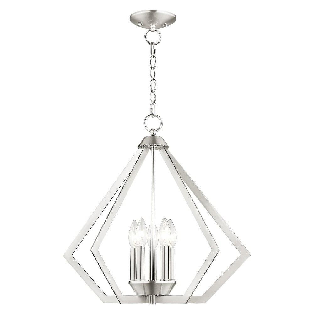 Brushed Nickel 20" Geometric 5-Light Chandelier