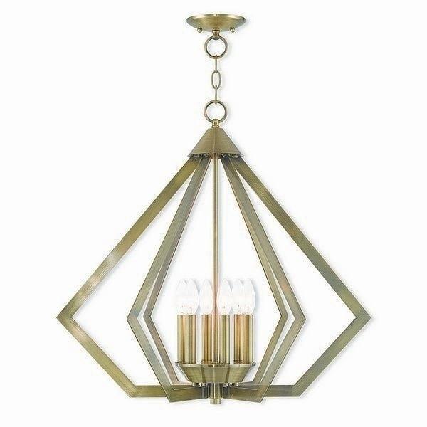 Livex Lighting Prism 6 - Light Chandelier in  Antique Brass