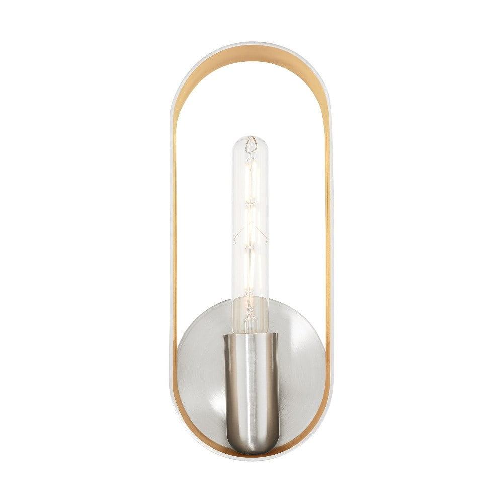 Rave Brushed Nickel 1-Light Dimmable Wall Sconce with Steel Body