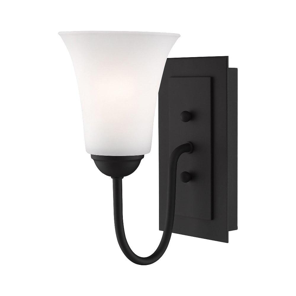 Black Hand-Blown Satin Opal Glass Wall Sconce