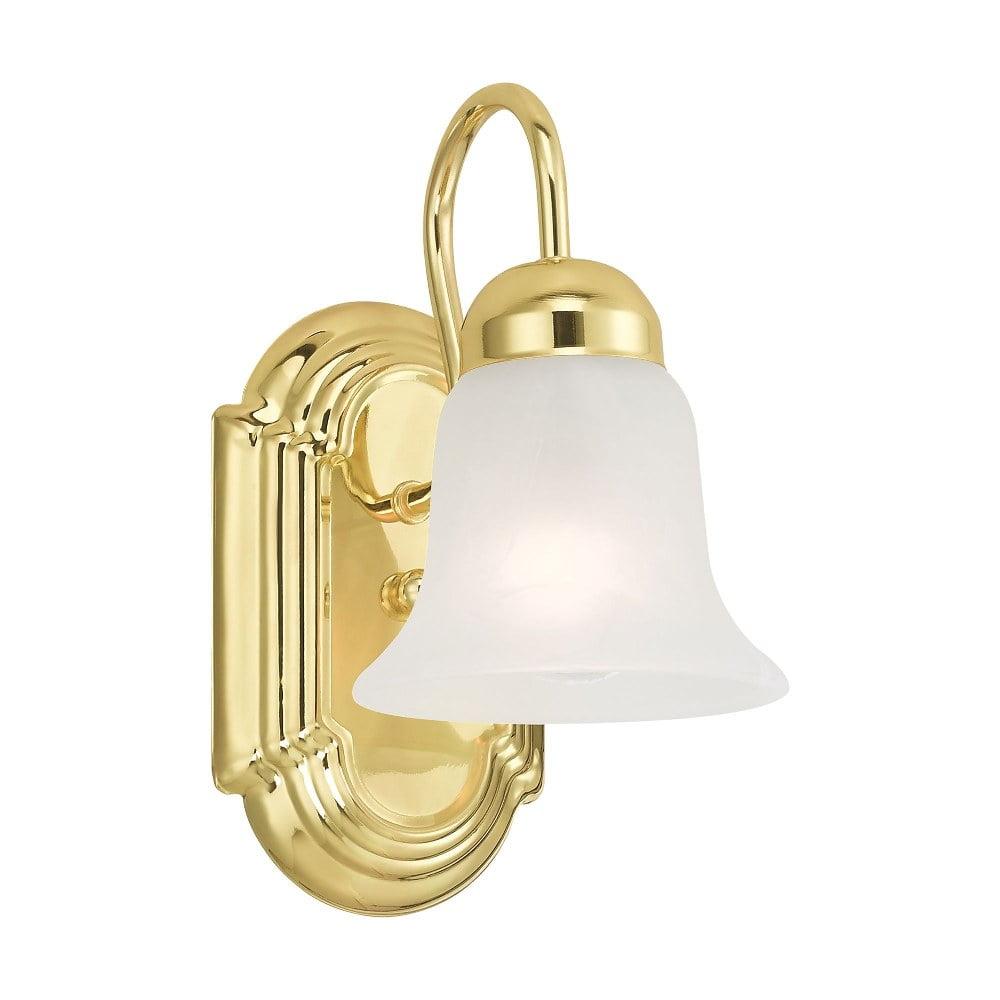 Elegant Riviera Polished Brass Vanity Light with White Alabaster Glass