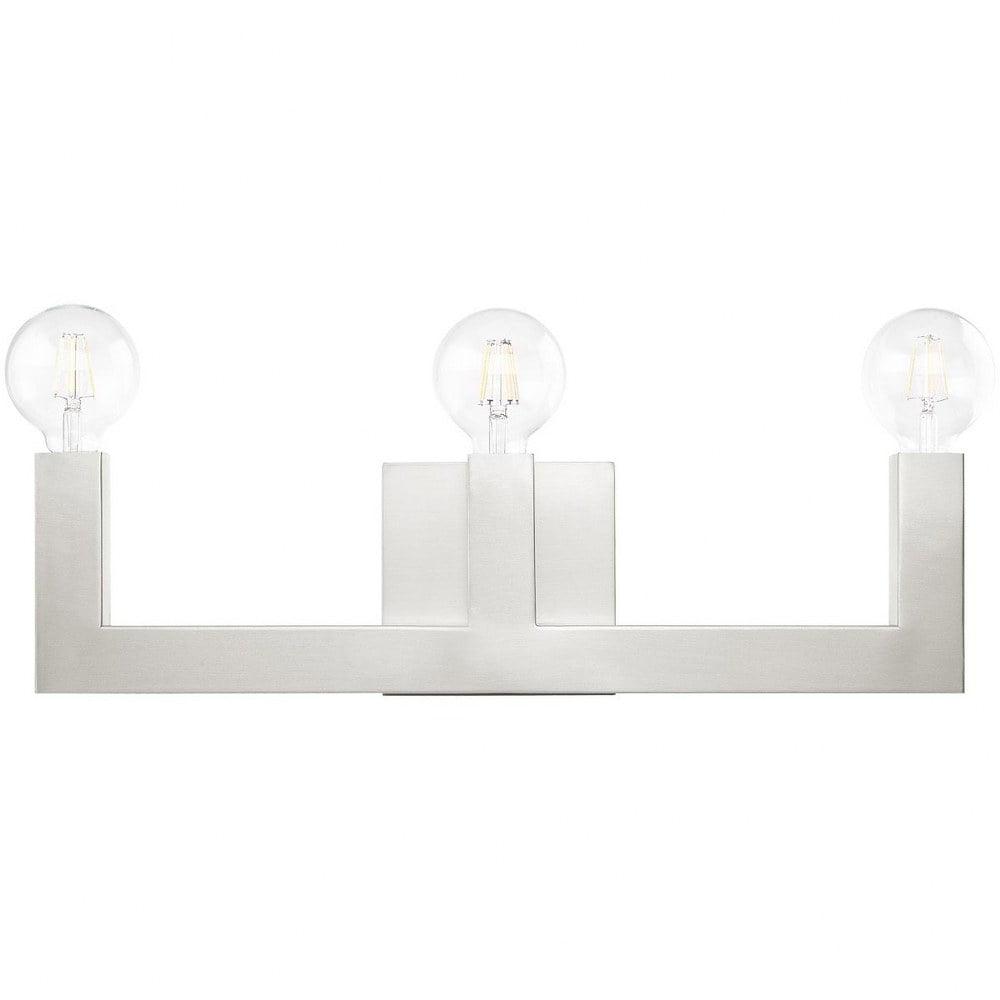 Brushed Nickel 3-Light Modern Vanity Fixture