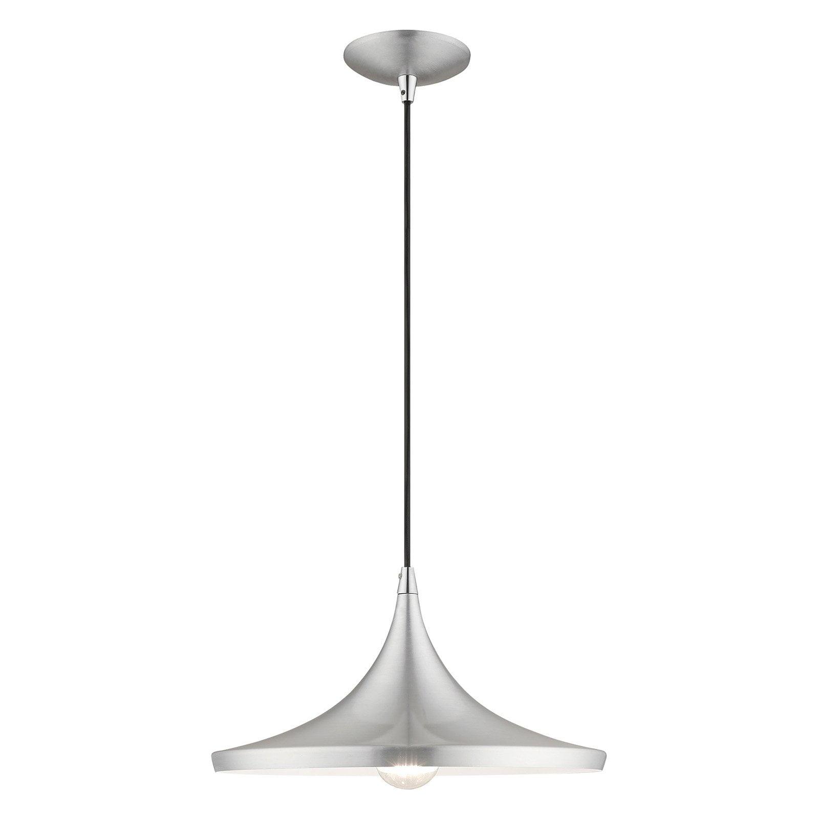 Livex Lighting Metal Shade 1 - Light Chandelier in  Brushed Aluminum