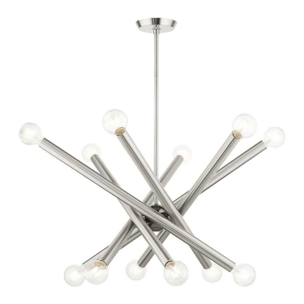 Brushed Nickel Sputnik-Inspired 12-Light Chandelier