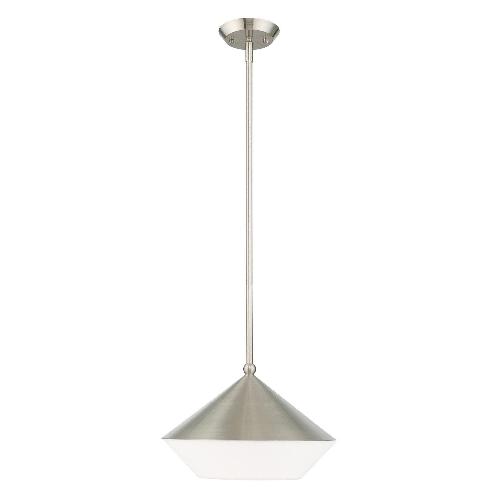 Stockholm Brushed Nickel 1-Light Pendant with Glass Shade