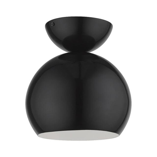 Livex Lighting Stockton 1 - Light Semi-Flush Mount in  Shiny Black