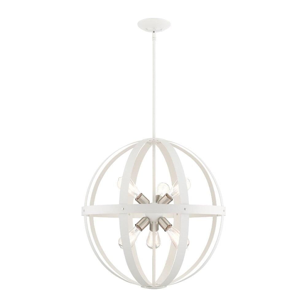 Livex Lighting Stoneridge 6 - Light Pendant in  Textured White
