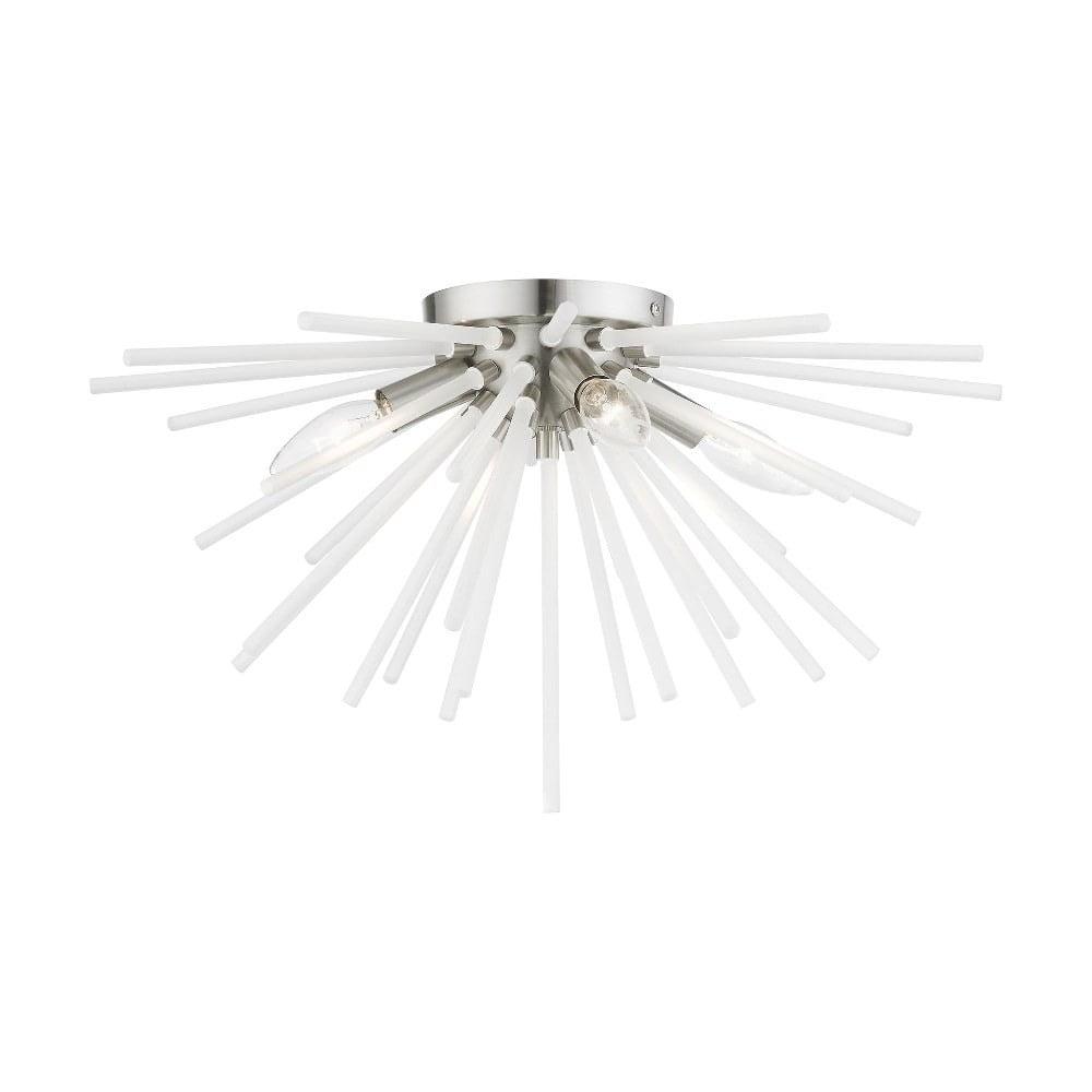 Livex Lighting Uptown 4 - Light Flush Mount in  Brushed Nickel