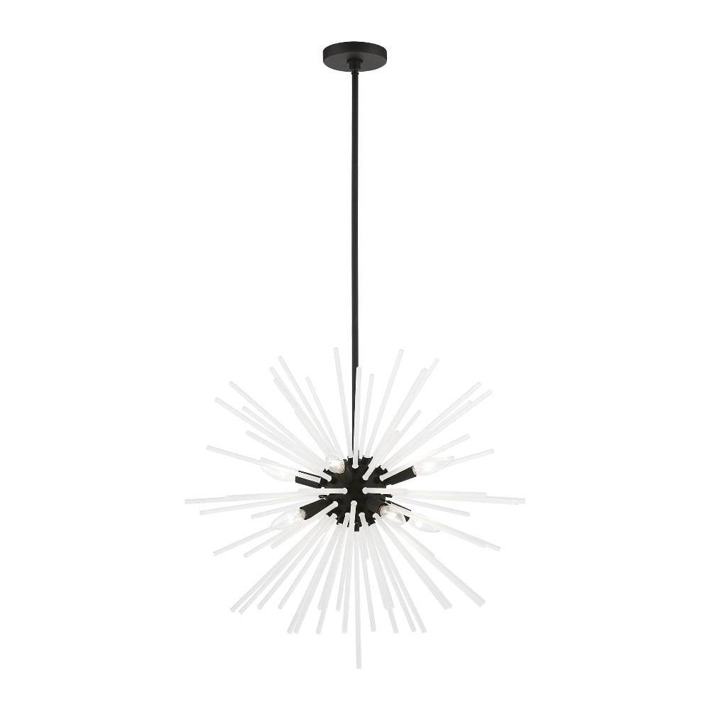 Uptown Elegance 8-Light Black Crystal Pendant Chandelier