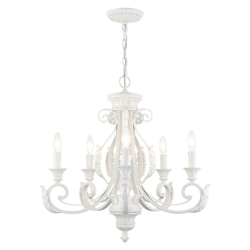 Valencia Shiny White 5-Light Contemporary Chandelier