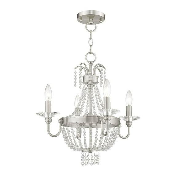 Livex Lighting Valentina 4 - Light Chandelier in  Brushed Nickel