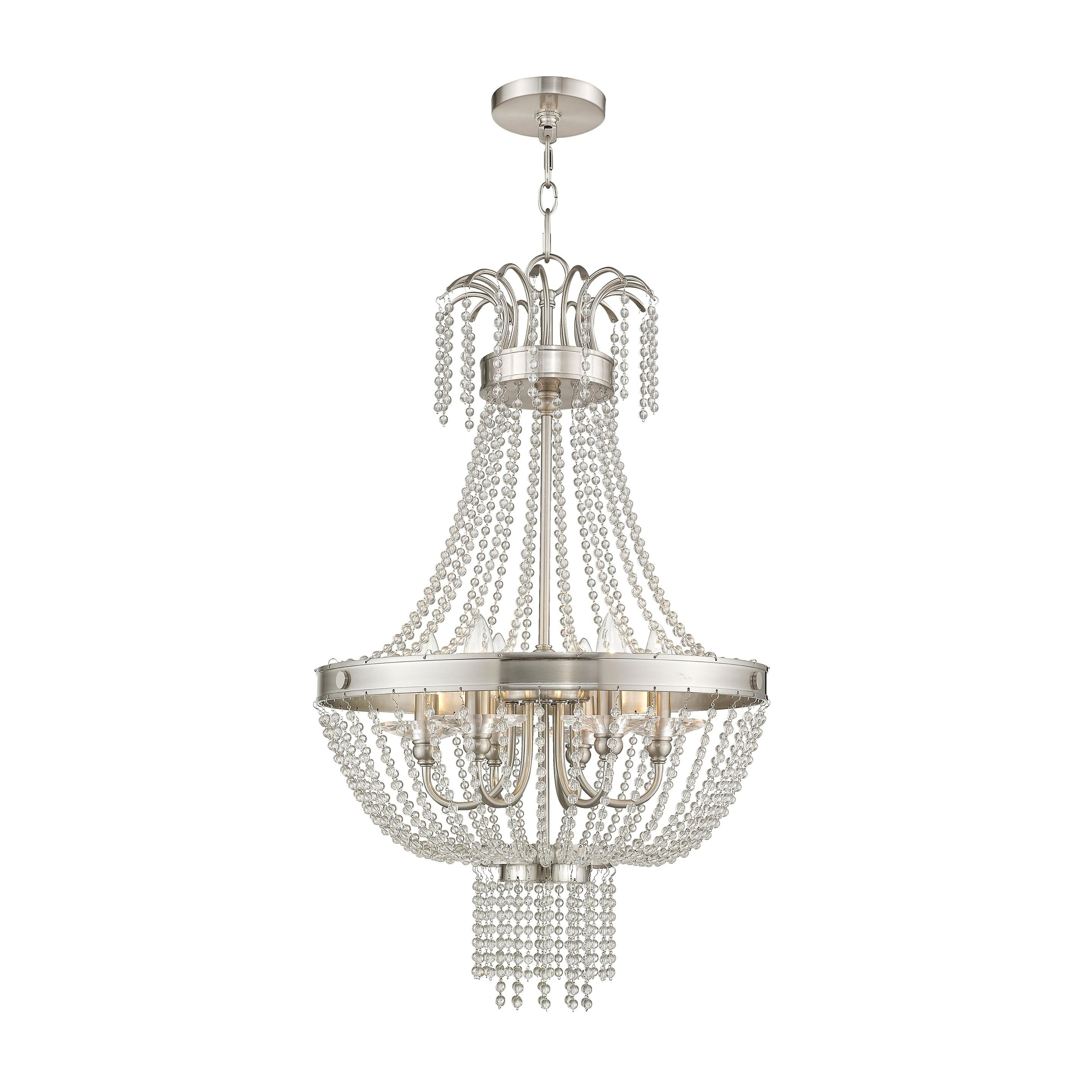 Brushed Nickel Crystal 6-Light Mini Chandelier