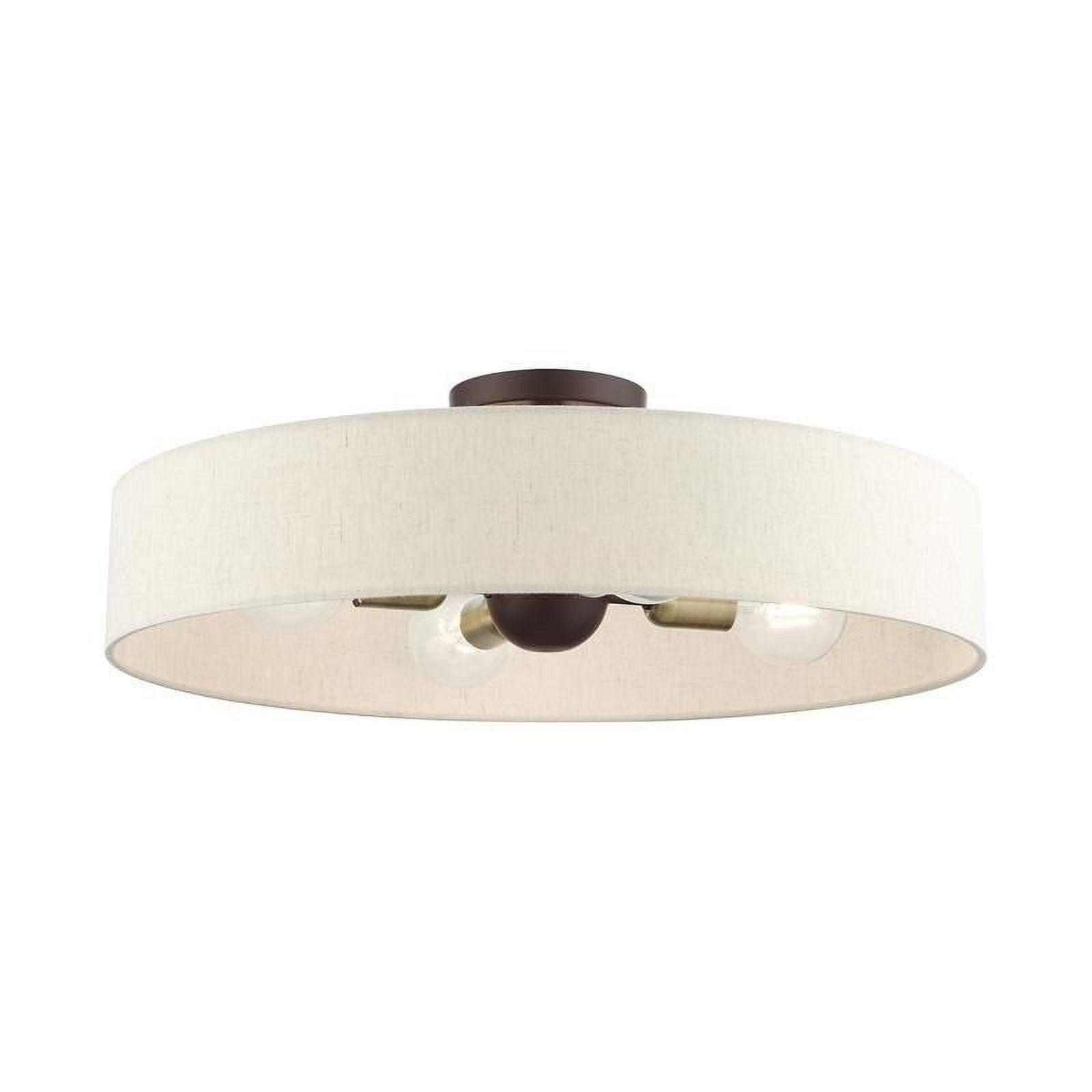 Livex Lighting Venlo 4 - Light Semi-Flush Mount in  Bronze/Antique Brass