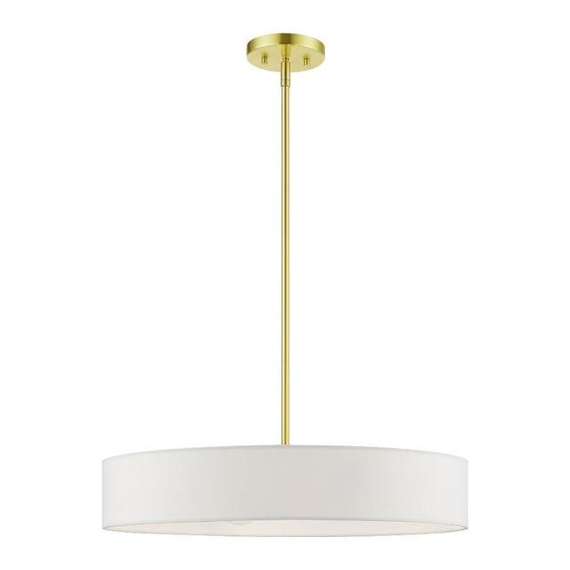 Livex Lighting Venlo 4 - Light Pendant in  Satin Brass/Shiny White