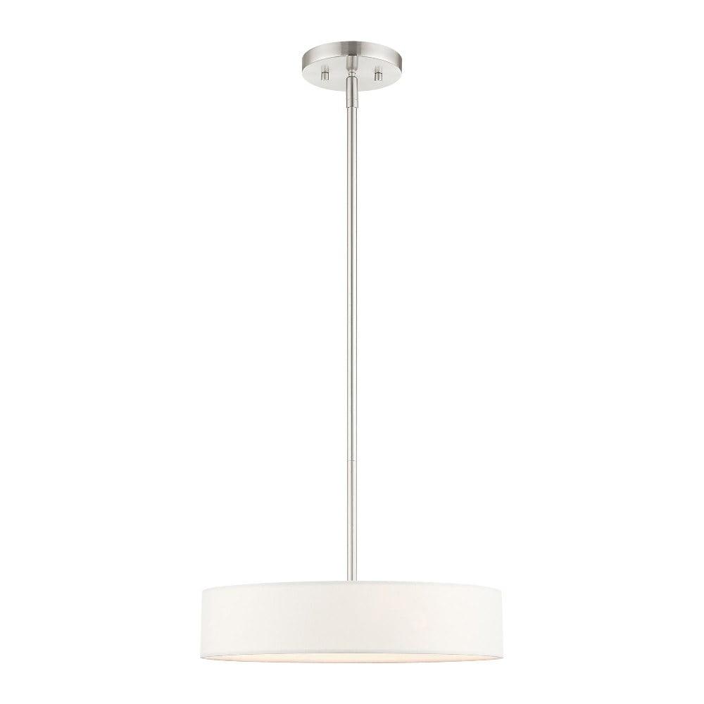 Venlo 14" Brushed Nickel Drum Pendant with LED Lights