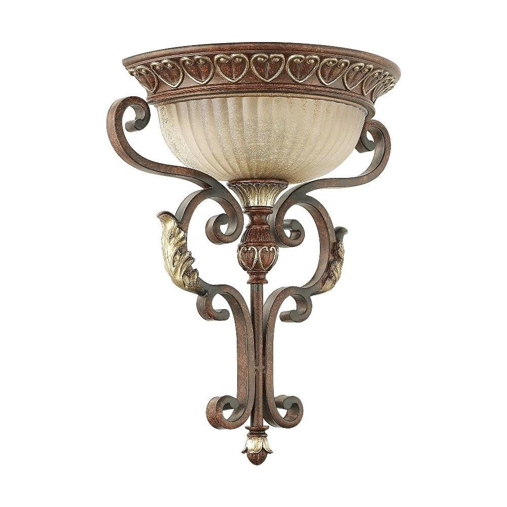 Villa Verona Bronze and Aged Gold Leaf 1-Light Wall Sconce