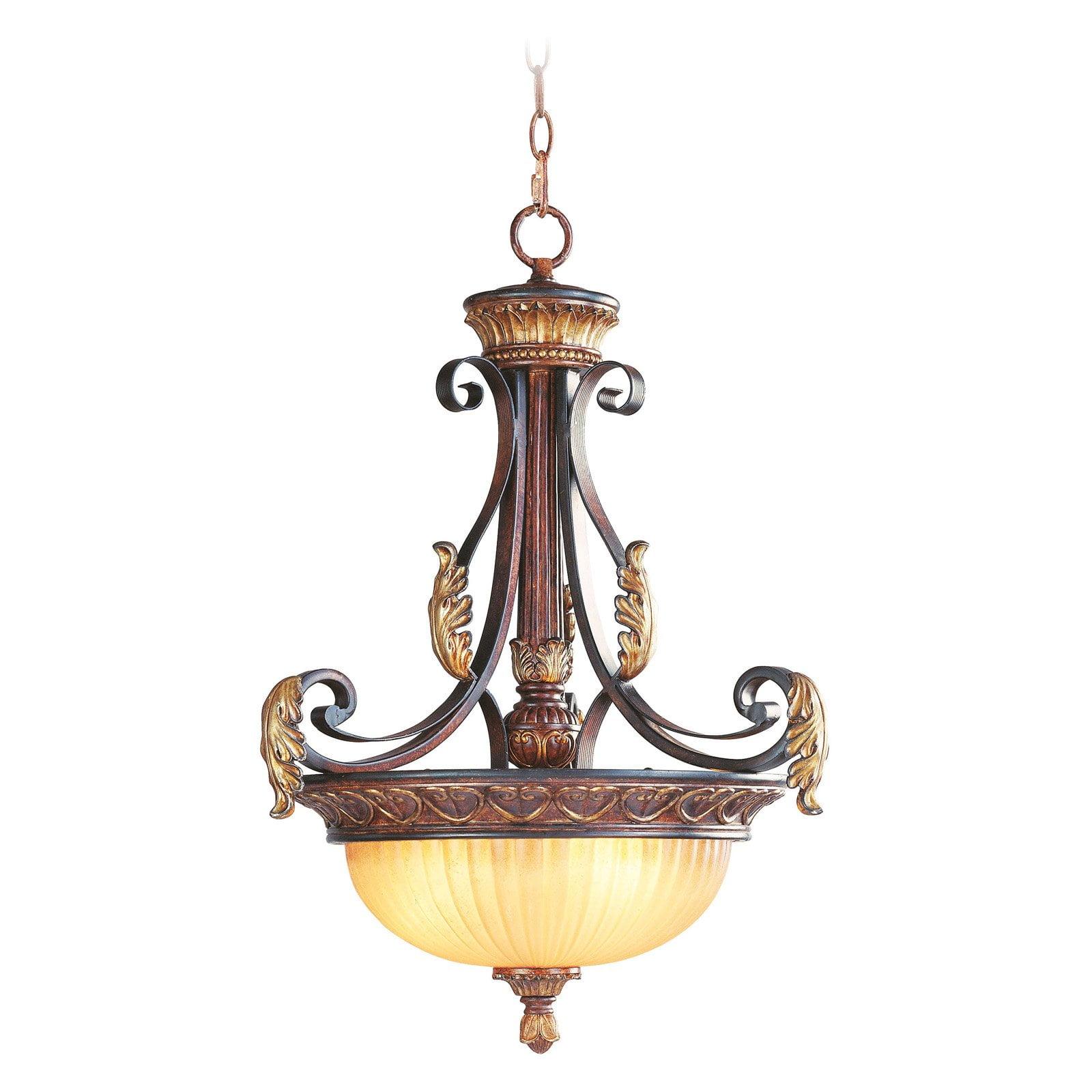 Villa Verona 3-Light Bronze and Glass Pendant