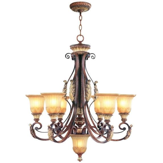 Livex Lighting Villa Verona 6 - Light Chandelier in  Verona Bronze/Aged Gold Leaf