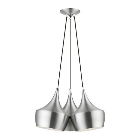 Livex Lighting Waldorf 3 - Light Pendant in  Brushed Aluminum