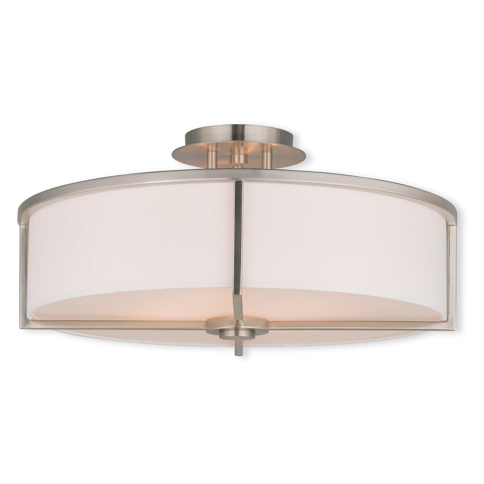 Livex Lighting Wesley 4 - Light Semi-Flush Mount in  Brushed Nickel