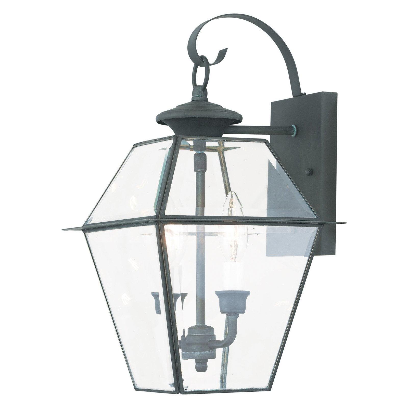 Charleston Elegance Charcoal Lantern with Clear Beveled Glass