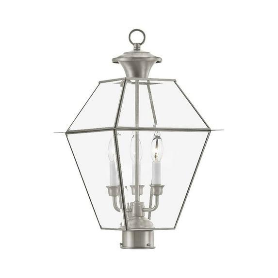Livex Lighting Westover 3 - Light Post Light in  Brushed Nickel