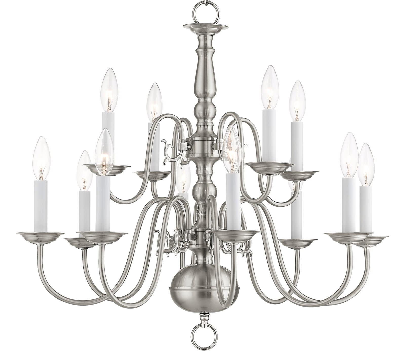 Livex Lighting Williamsburgh 12 - Light Chandelier in  Brushed Nickel