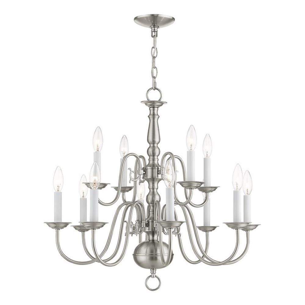 Livex Lighting Williamsburgh 12 - Light Chandelier in  Brushed Nickel