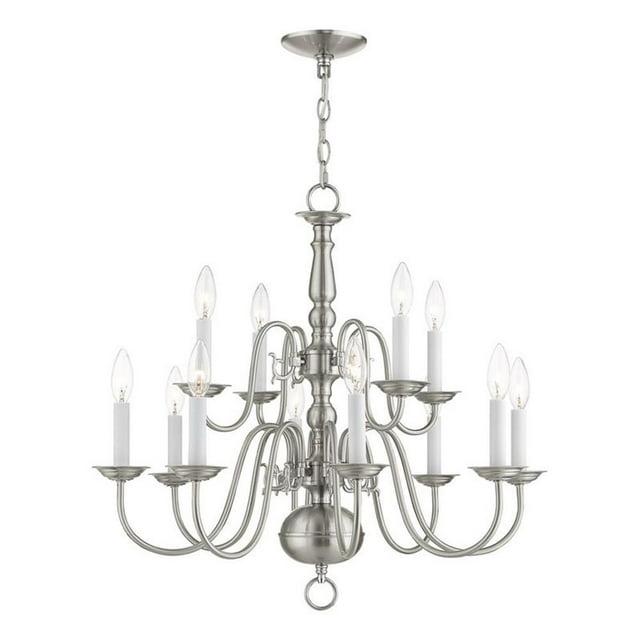 Livex Lighting Williamsburgh 12 - Light Chandelier in  Brushed Nickel
