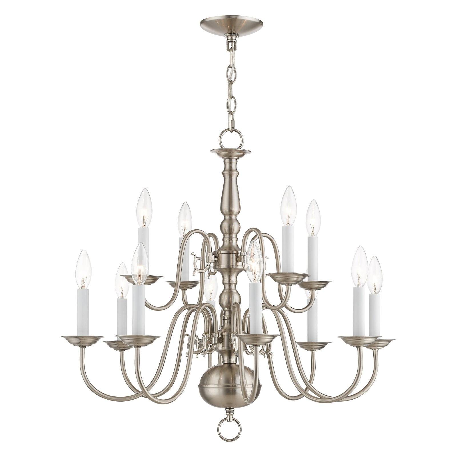 Livex Lighting Williamsburgh 12 - Light Chandelier in  Brushed Nickel