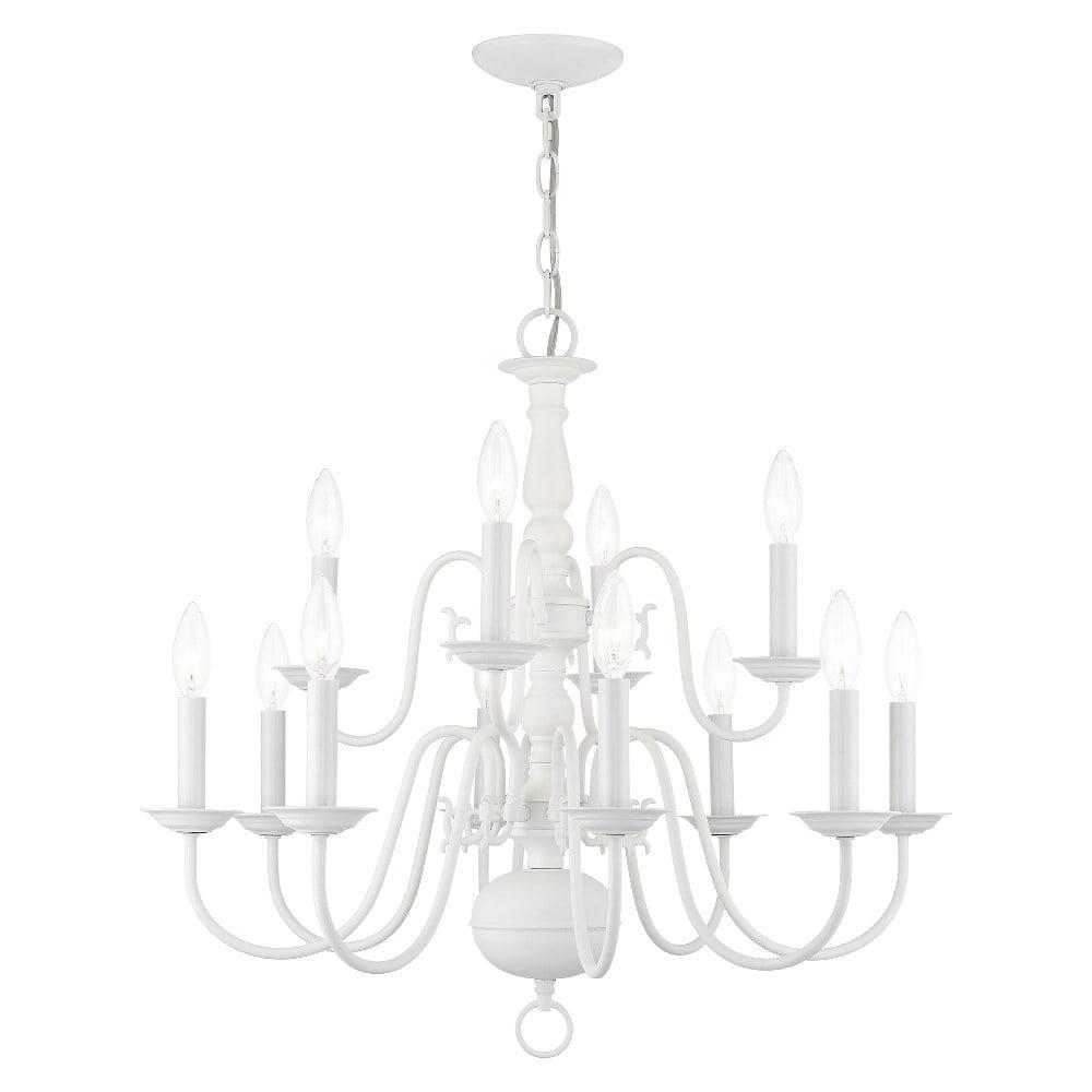 Livex Lighting Williamsburgh 12 - Light Chandelier in  White