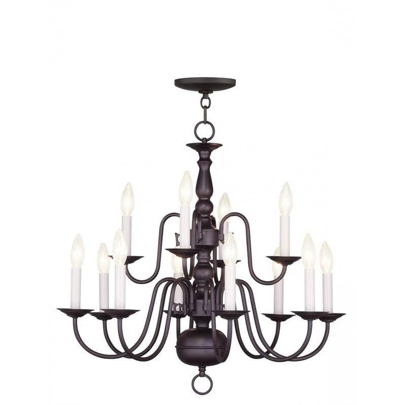 Livex Lighting Williamsburgh 12 - Light Chandelier in  Bronze