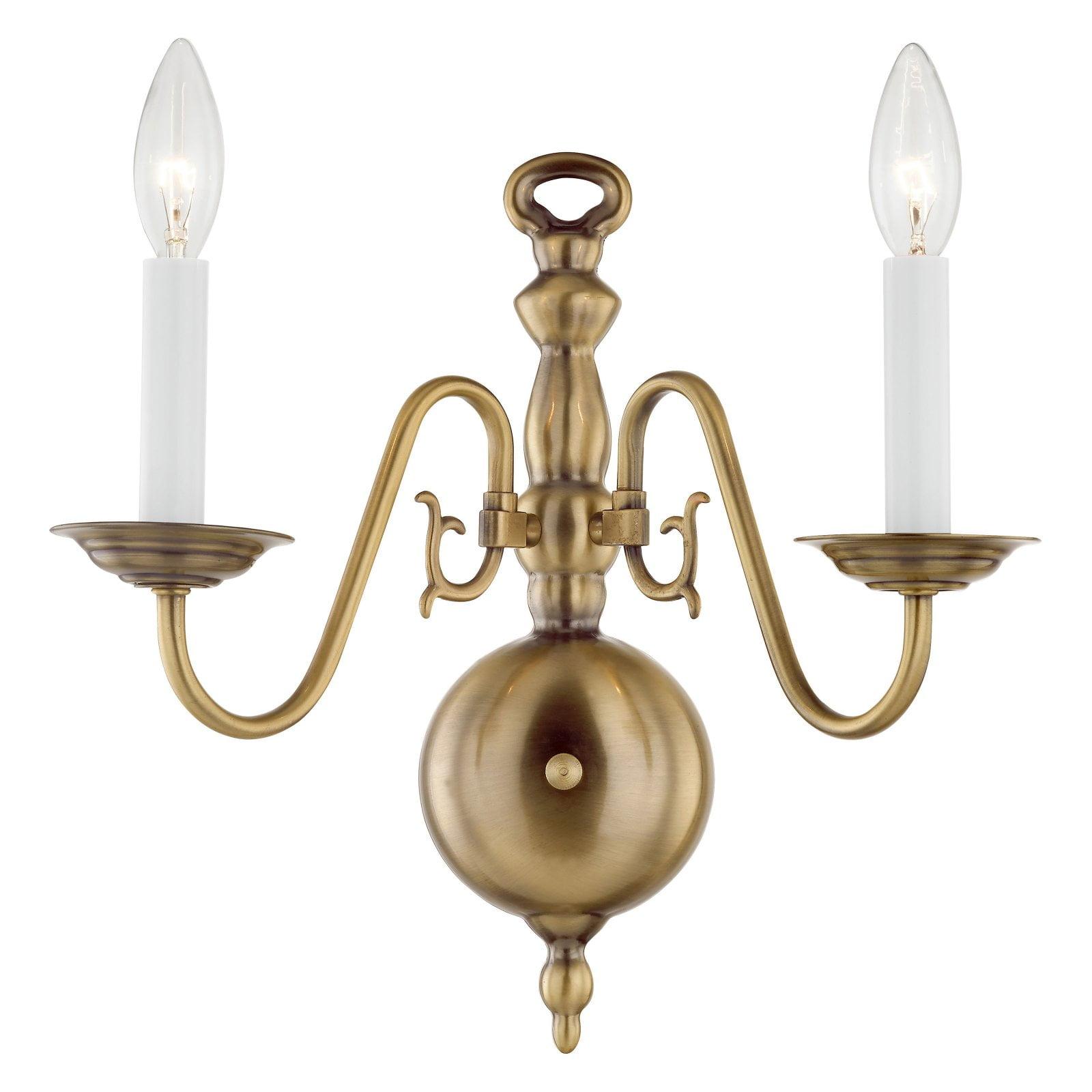 Williamsburgh Antique Brass 2-Light Dimmable Wall Sconce