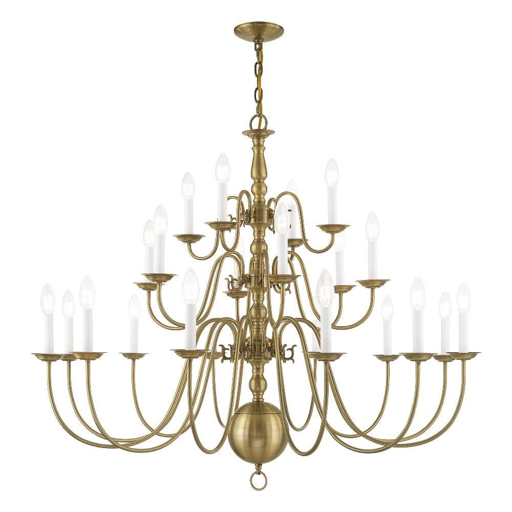 Williamsburgh Antique Brass 22-Light Traditional Chandelier