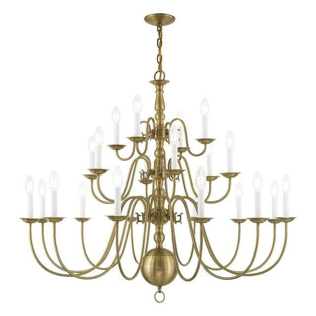 Livex Lighting Williamsburgh 22 - Light Chandelier in  Antique Brass