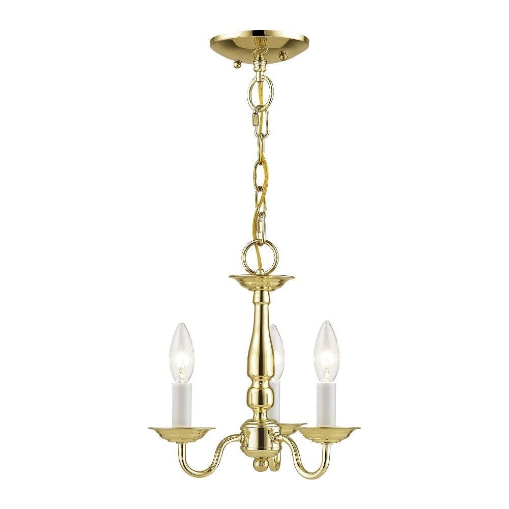 Williamsburgh 3-Light Polished Brass Mini Chandelier for Indoor/Outdoor