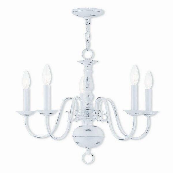 Livex Lighting Williamsburgh 5 - Light Chandelier in  Antique White