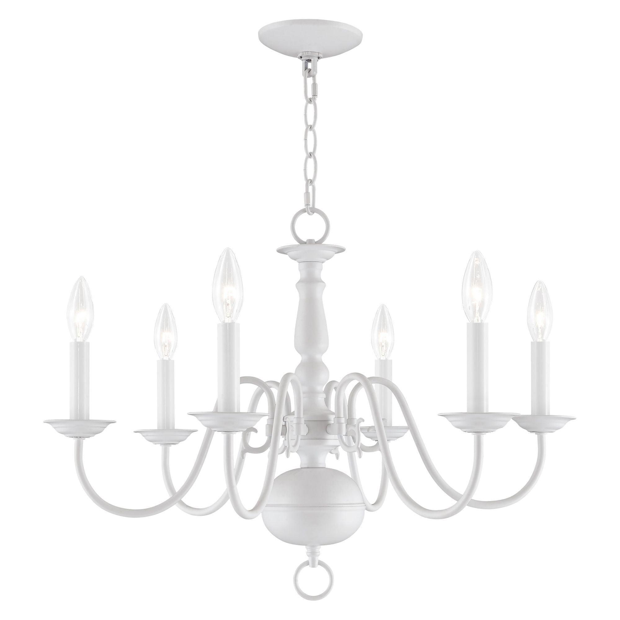 Livex Lighting Williamsburgh 6 - Light Chandelier in  White