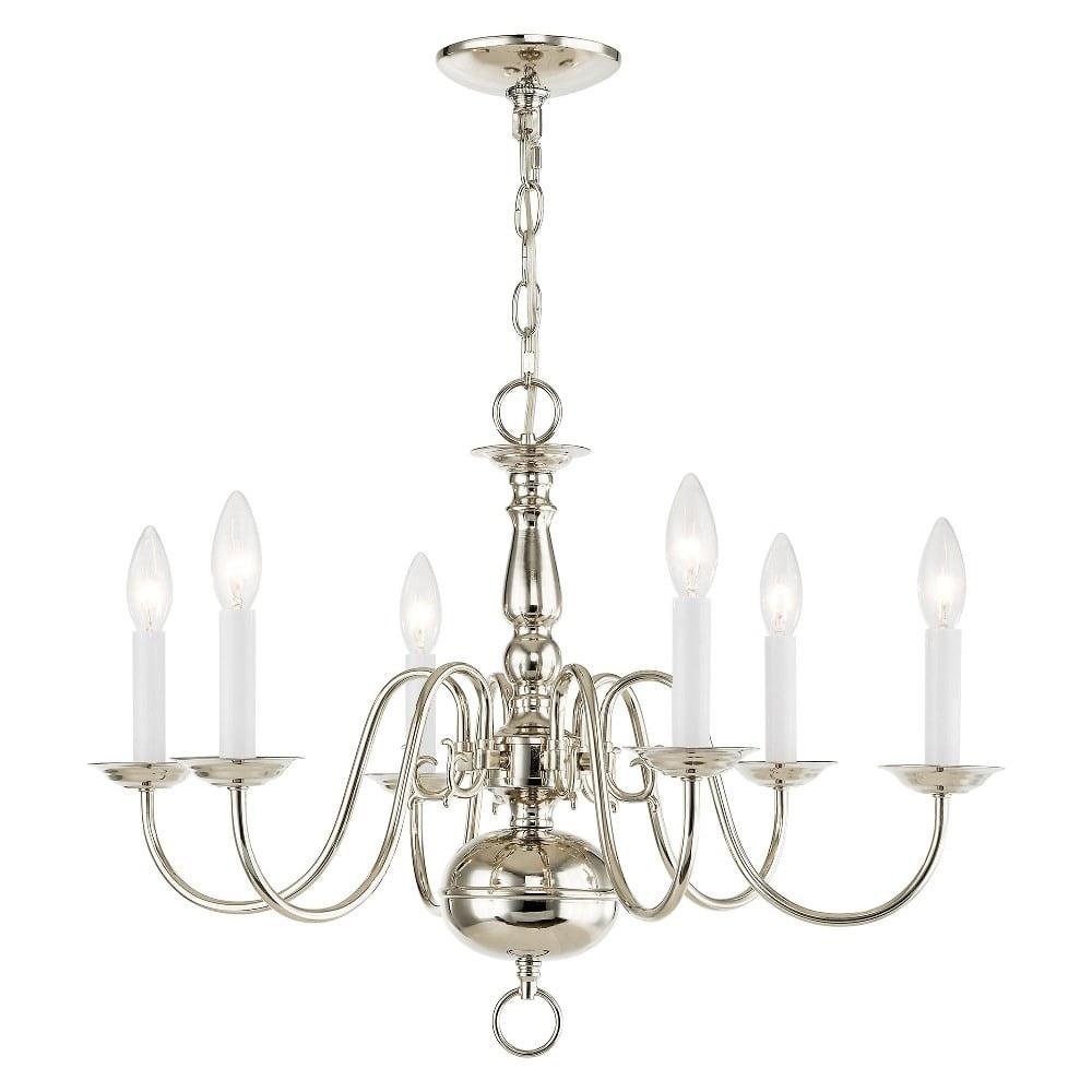 Livex Lighting Williamsburgh Chandelier in Polished Nickel