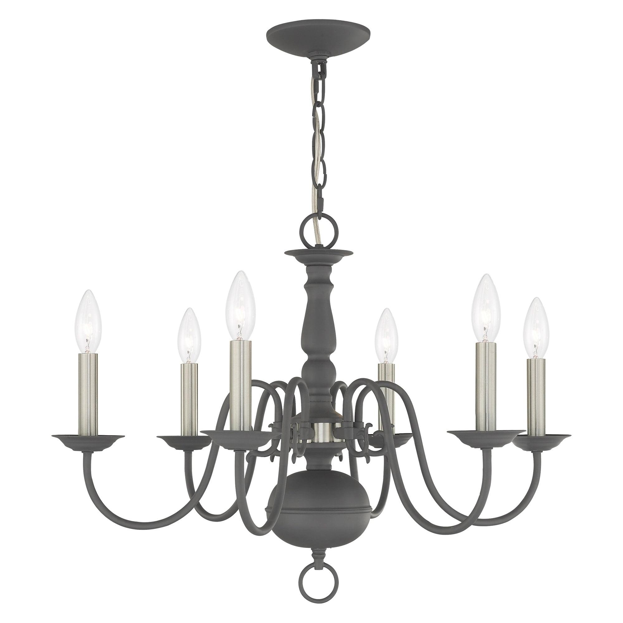 Livex Lighting Williamsburgh 6 - Light Chandelier in  Scandinavian Gray