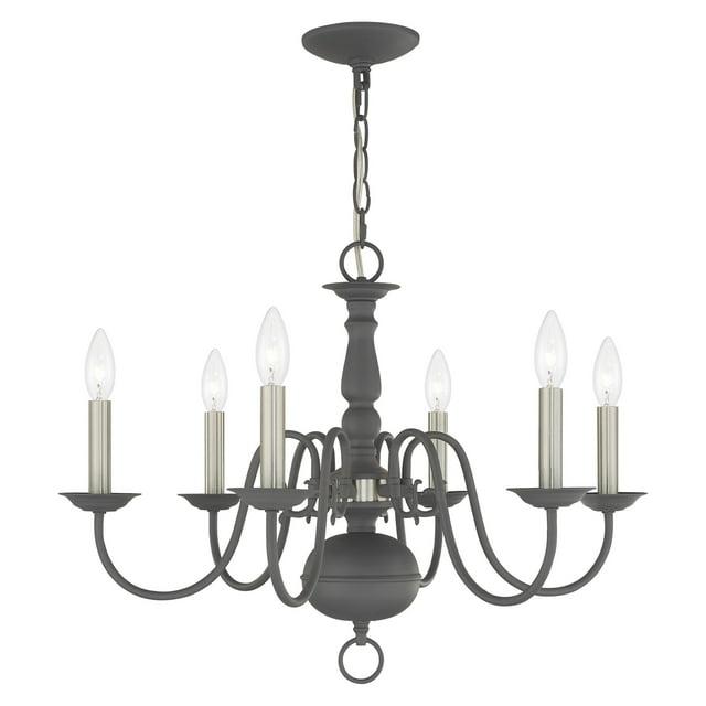 Livex Lighting Williamsburgh 6 - Light Chandelier in  Scandinavian Gray