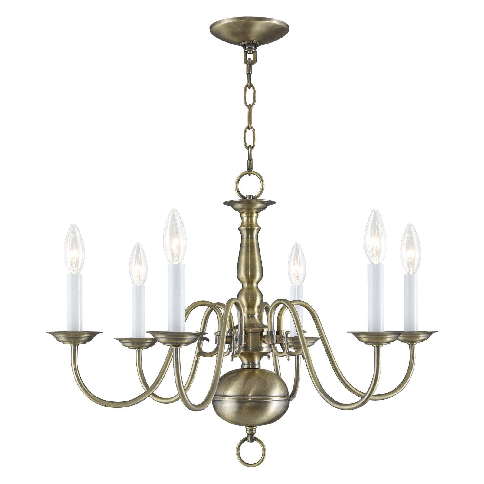 Livex Lighting Williamsburgh 6 - Light Chandelier in  Antique Brass