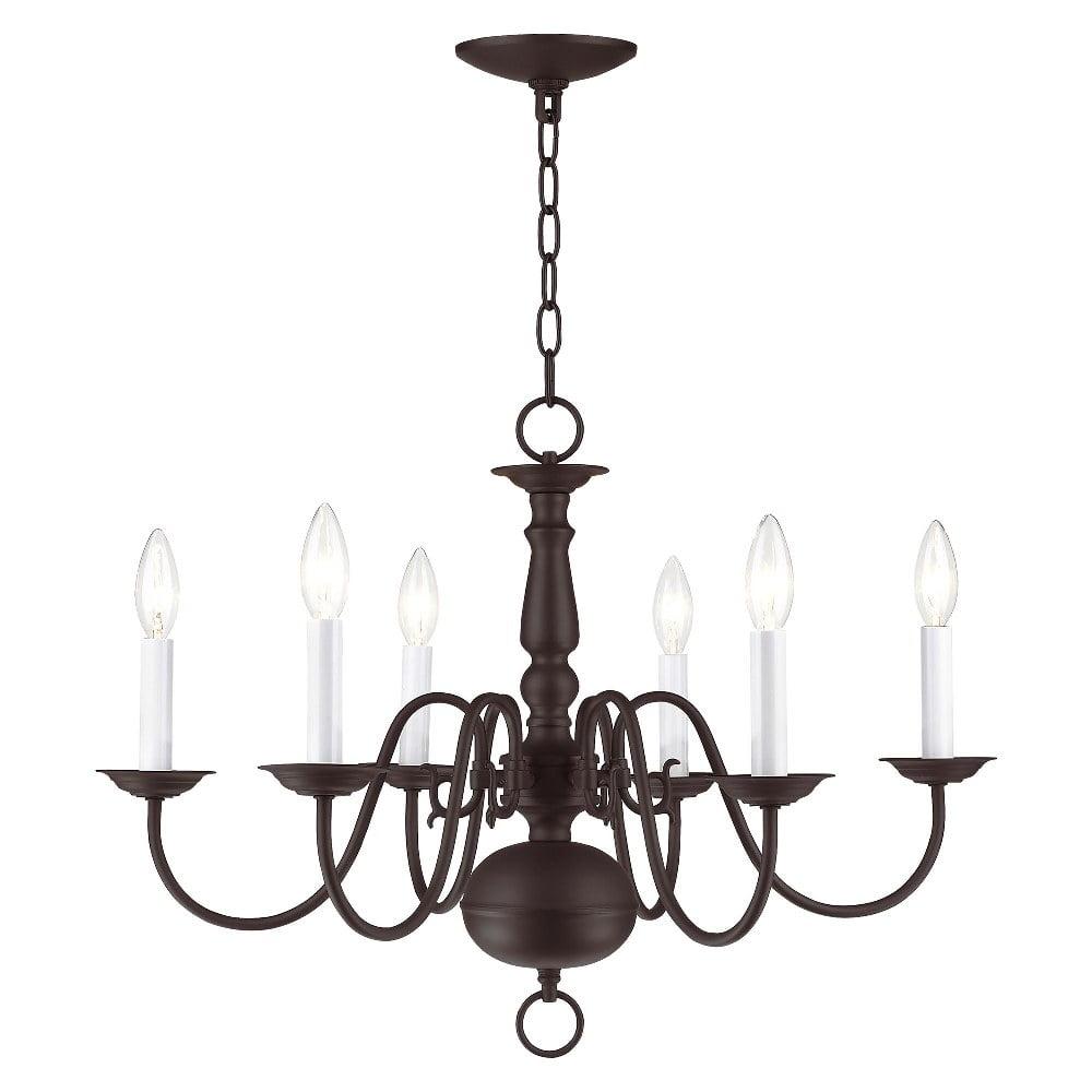 Livex Lighting Williamsburgh 6 - Light Chandelier in  Bronze