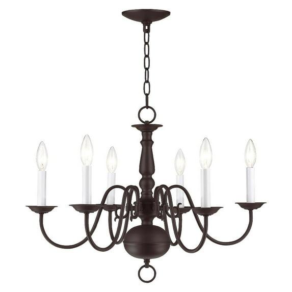 Livex Lighting Williamsburgh 6 - Light Chandelier in  Bronze