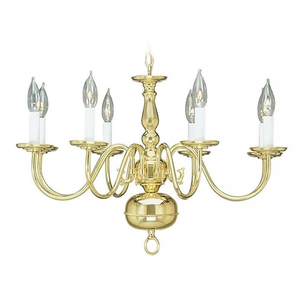 Livex Lighting Williamsburgh 8 - Light Chandelier in  Polished Brass