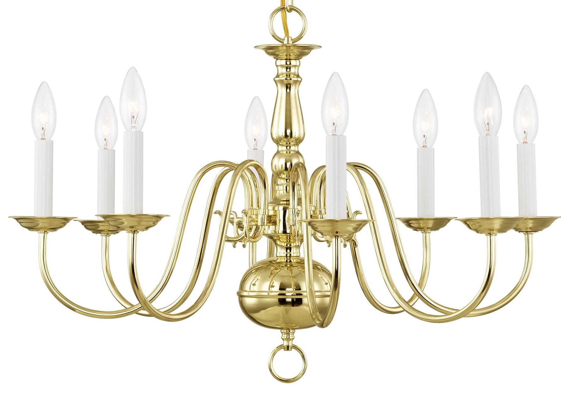 Livex Lighting Williamsburgh 8 - Light Chandelier in  Polished Brass