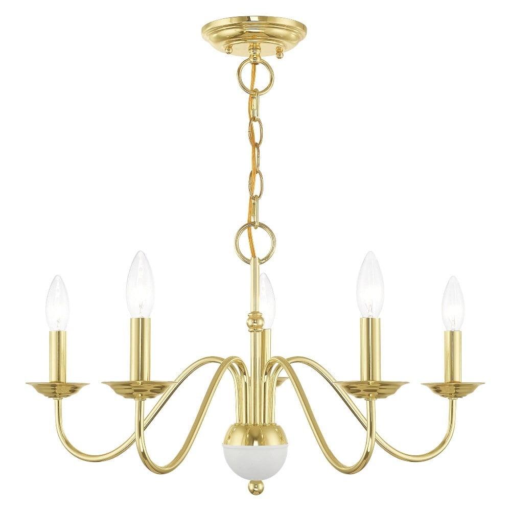 Livex Lighting Windsor 5 - Light Chandelier in  Polished Brass