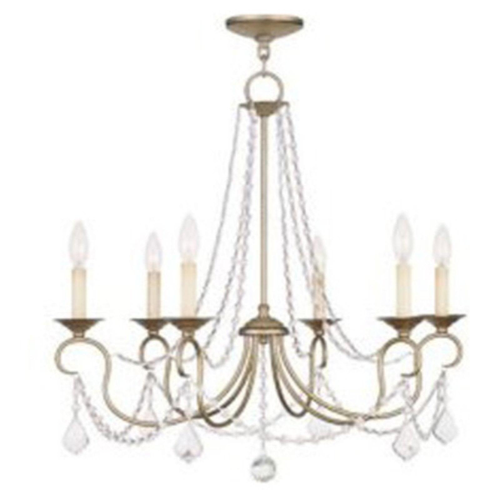 Livex Pennington 6516-73 6-Light Chandelier in Antique Silver Leaf